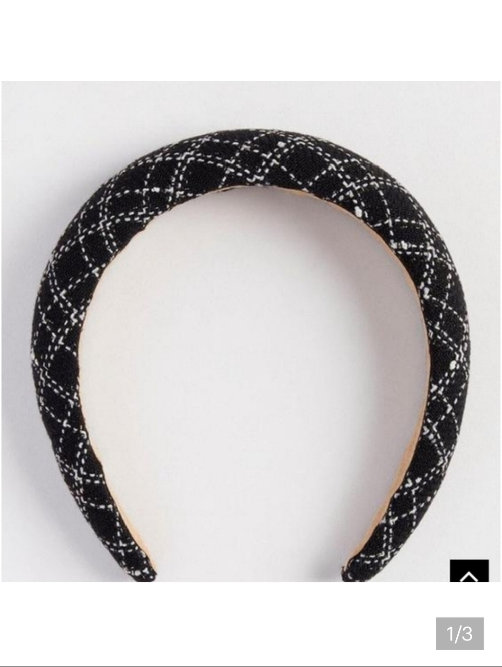 🆕️ BLACK & WHITE PLAID BOUCLE HEADBAND